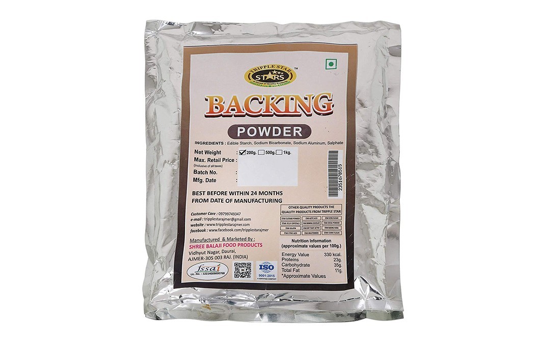 Tripple Star Baking Powder    Pack  200 grams